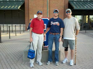 Mike, Brent, and Don at a Braves game, September, 2011