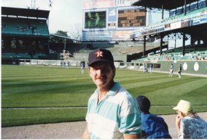 Don at Comiskey Park, Chicago, 1990