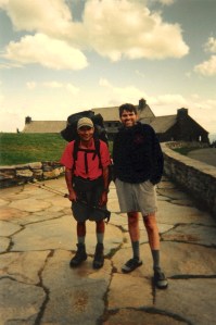 Thru Hiker Junior from Maine and Don's Brother at Bascom Lodge on Mt. Greylock in Massachusetts, 2004